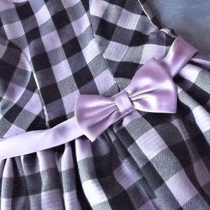 🍁 Pink & Black Check Girls Dress, Handmade Nice!